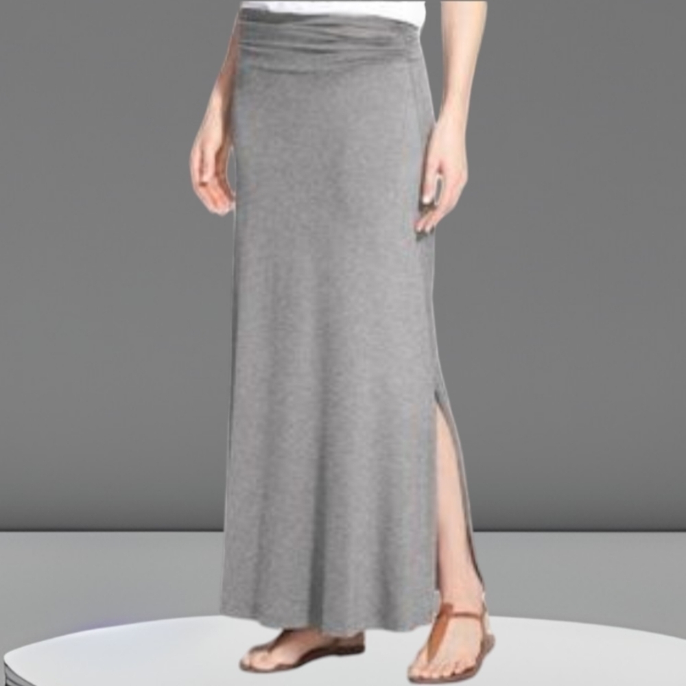 Rock and Republic Gray‎ Maxi Skirt with Slit Size S